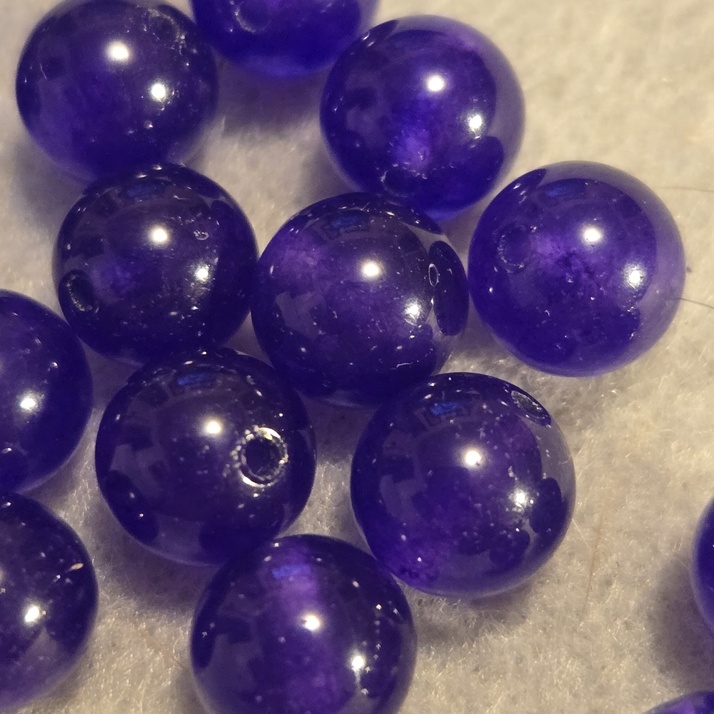 Vibrant Purple Chalcedony Gemstone Rounds